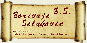 Borivoje Selaković vizit kartica
